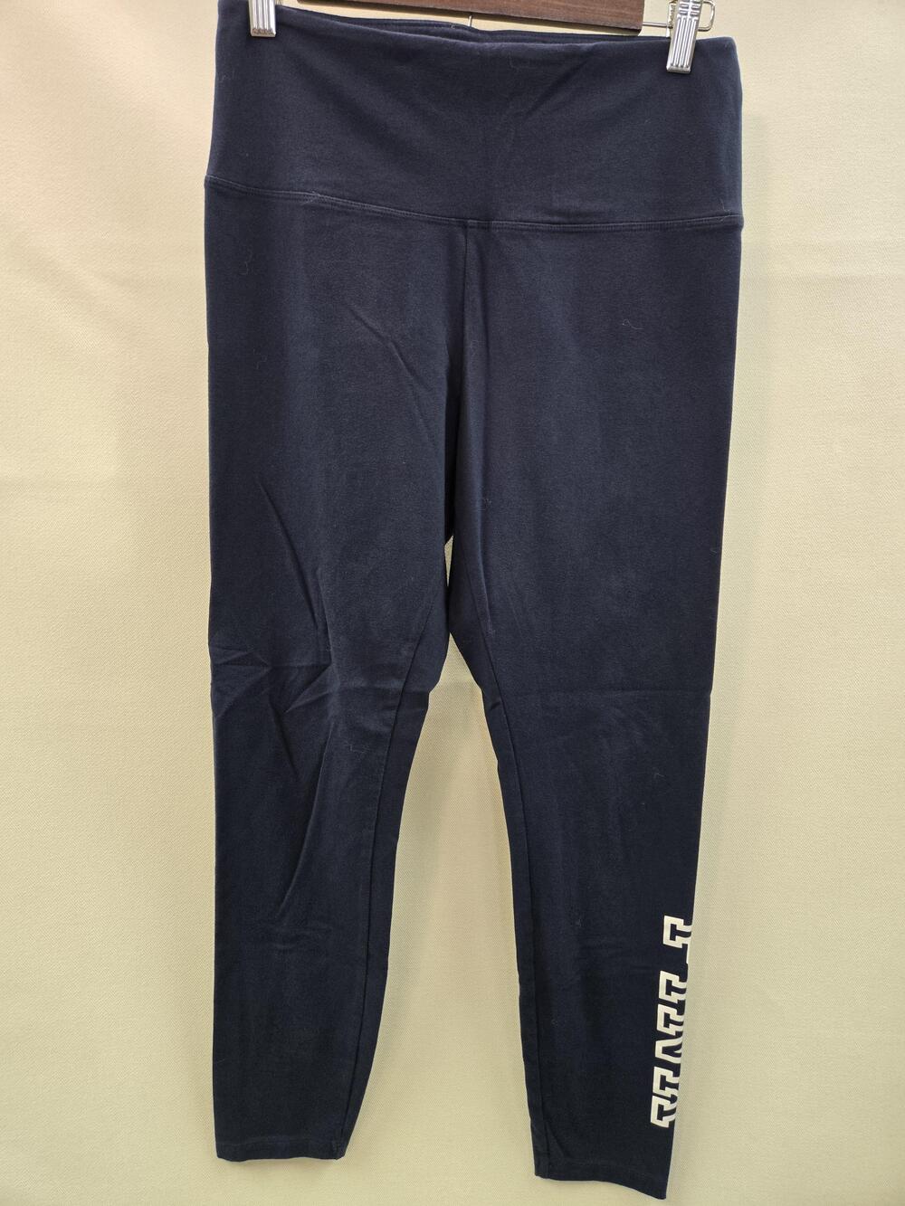 PINK Victoria's Secret Yoga Pants Womens Large Navy Blue High Rise Logo